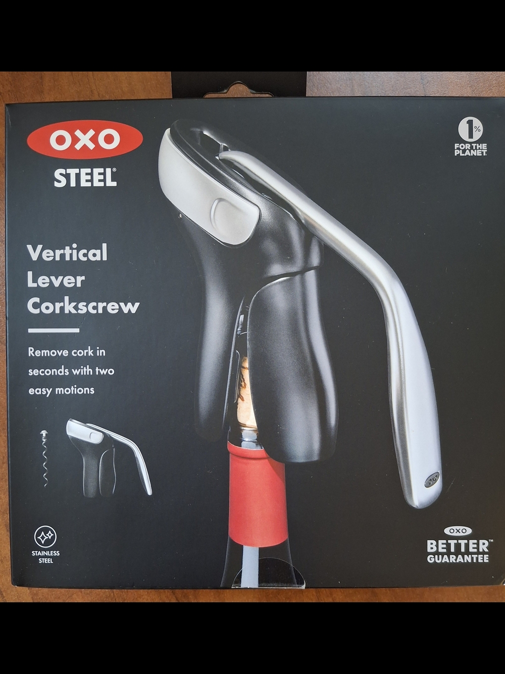 OXO,Steel Vertical Lever Corkscrew